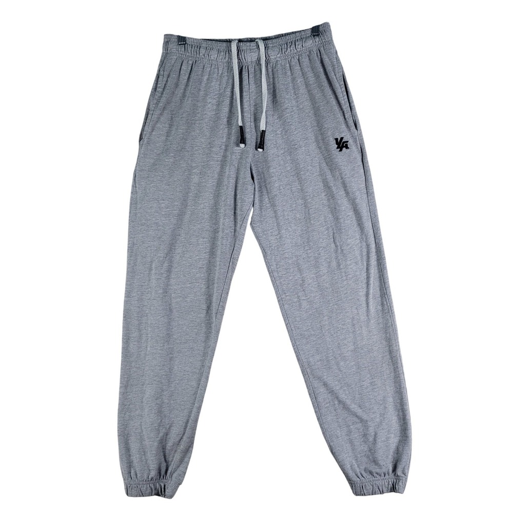 YoungLA Joggers Men's Medium Gray Embroidered Black Logo Drawstring Sweatpants